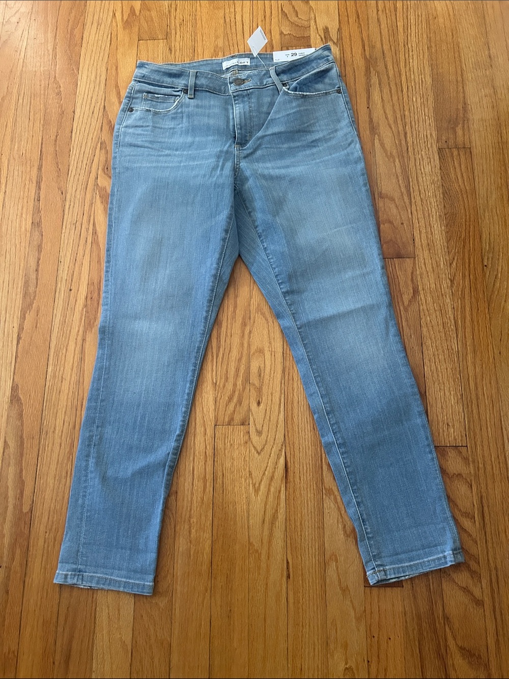 LOFT Curvy Skinny Crop Light Blue Jeans